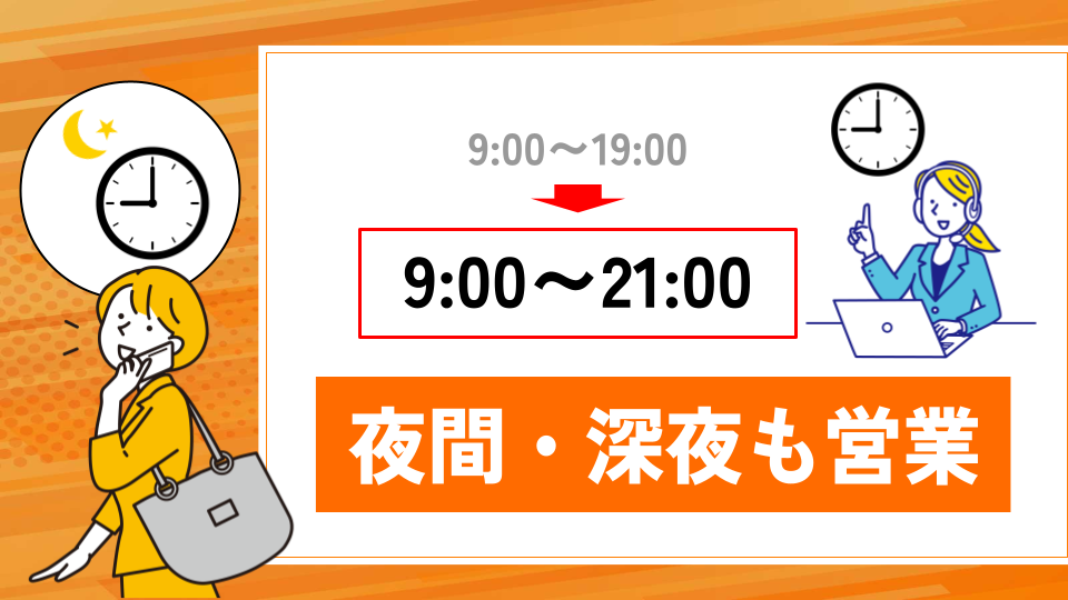 夜間も営業の業者