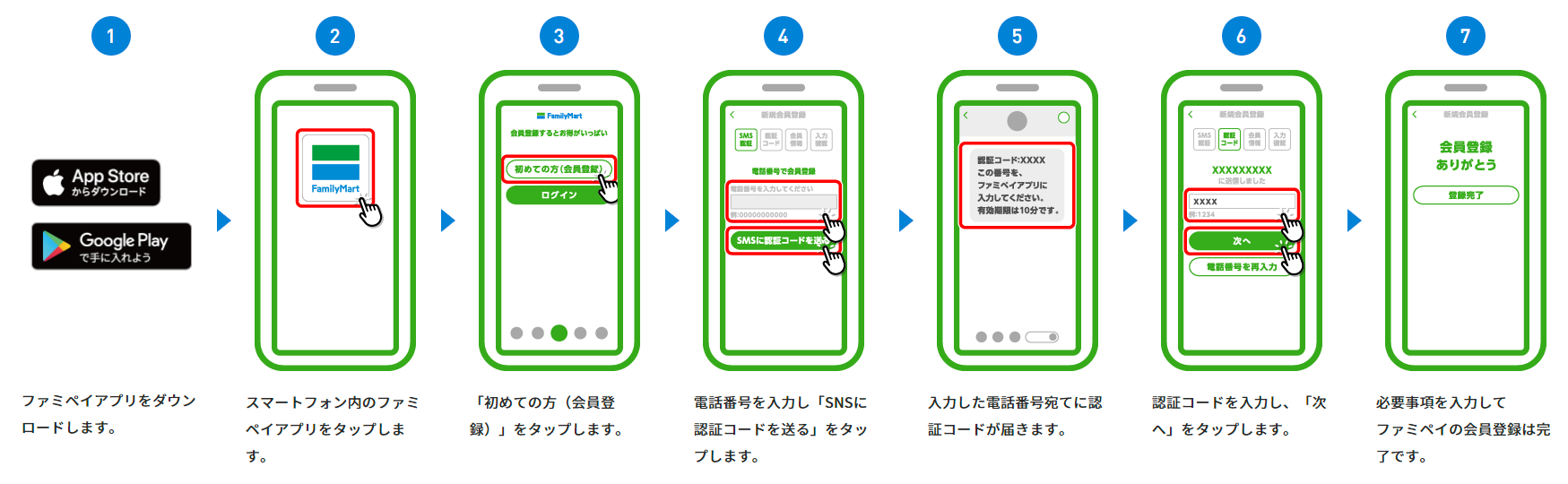 ファミペイアプリに登録