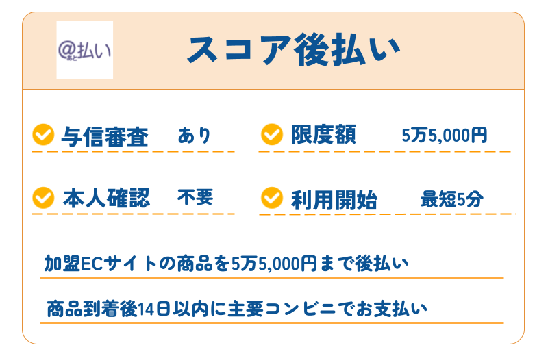 スコア後払い
